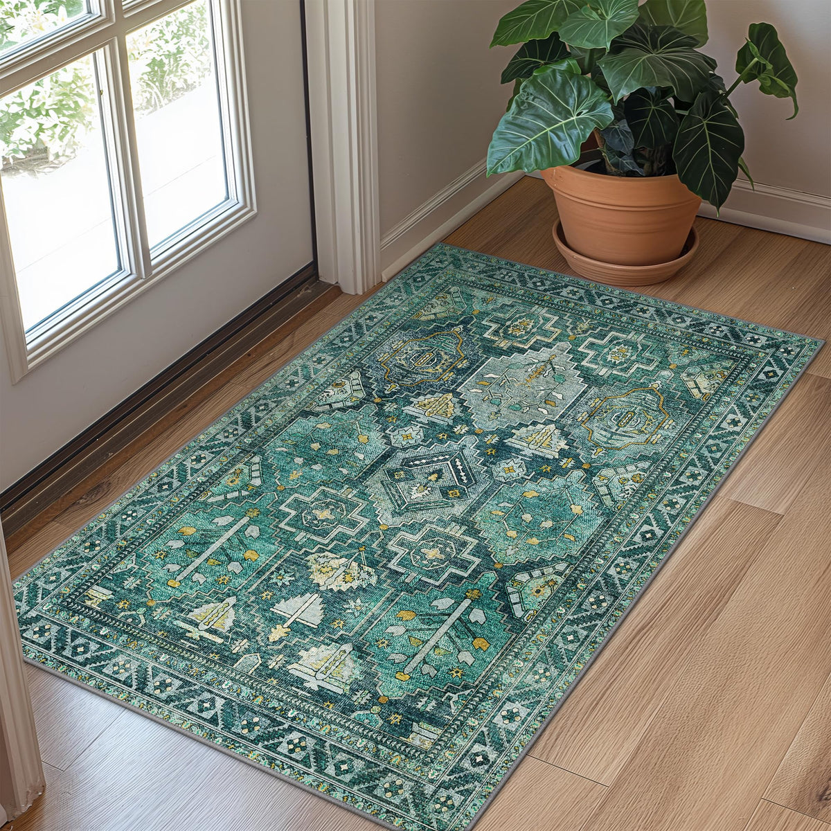 8x10 Area Rug Washable Rug for Living Room Bedroom Non Slip Carpet Taupe