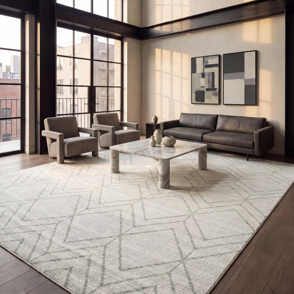 SAFAVIEH Adirondack Area Rug 8'x10', Modern Sage & Ivory ADR241Y