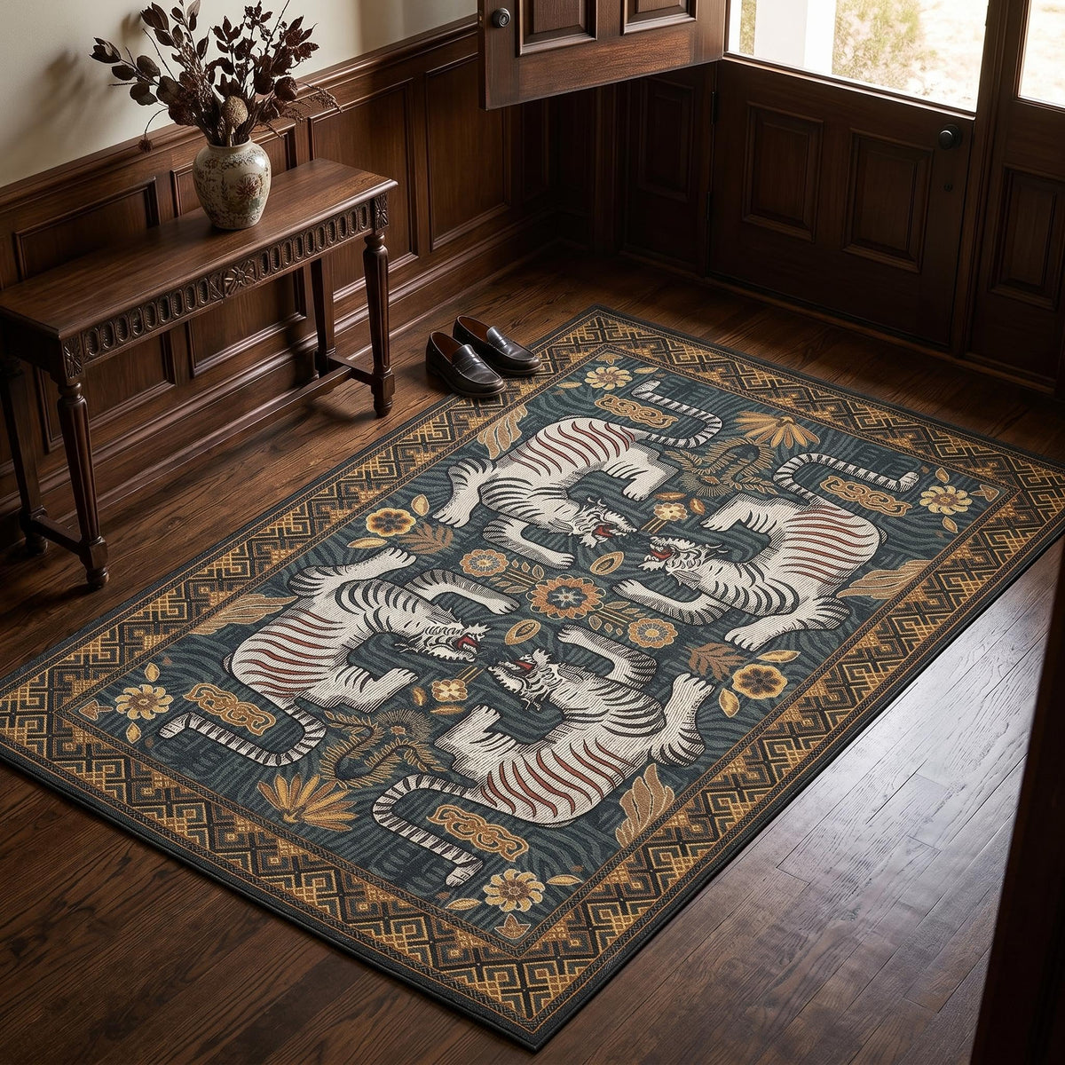 GarveeHome Tiger 8x10 Area Rugs Boho Washable Vintage Non Slip Living Room