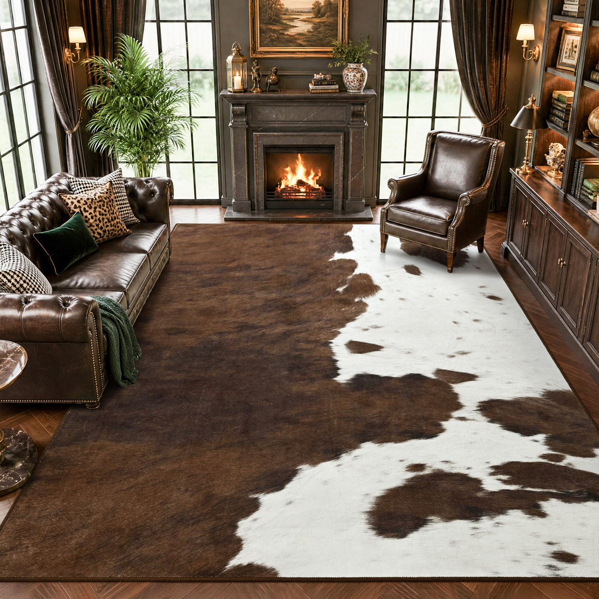 Foxmas 4x6 Leopard Area Rugs for Living Room