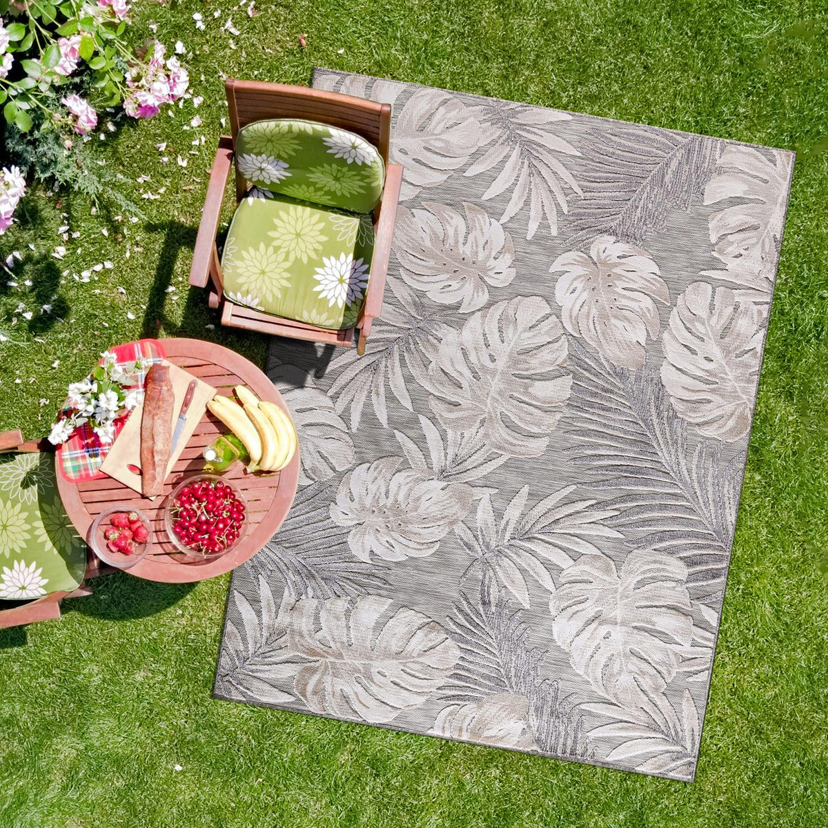 CAMILSON Indoor Outdoor Rug, Multicolor 6x9 Geometric Arch Striped Area Rugs for Patio and Home Areas, Easy-Cleaning Non-Shedding Living Room, Garden and Deck Washable Outside Carpet (6 x 9)
