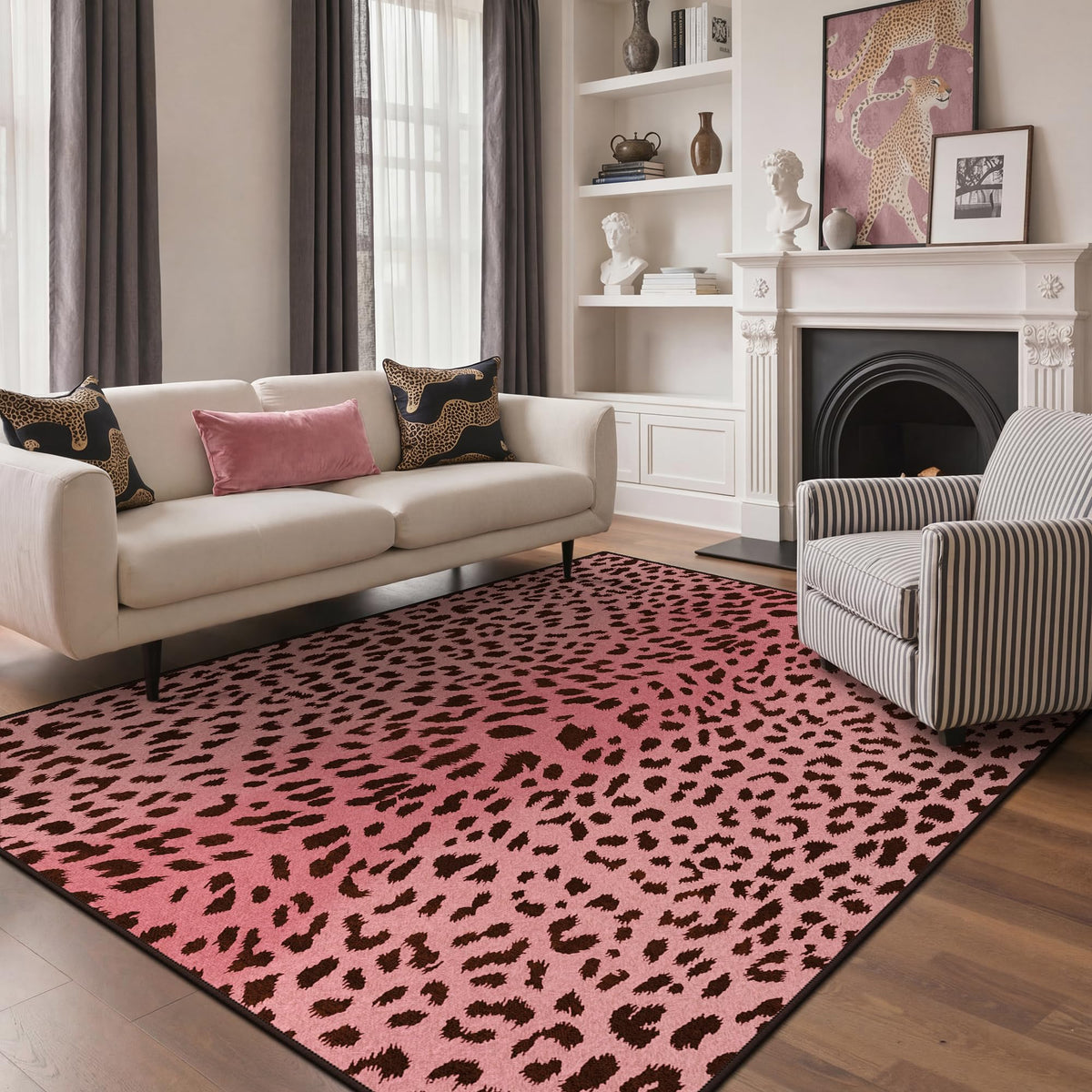 Bavni Zebra Print Rugs 5x7 Washable Area Carpet for Bedroom Living Room
