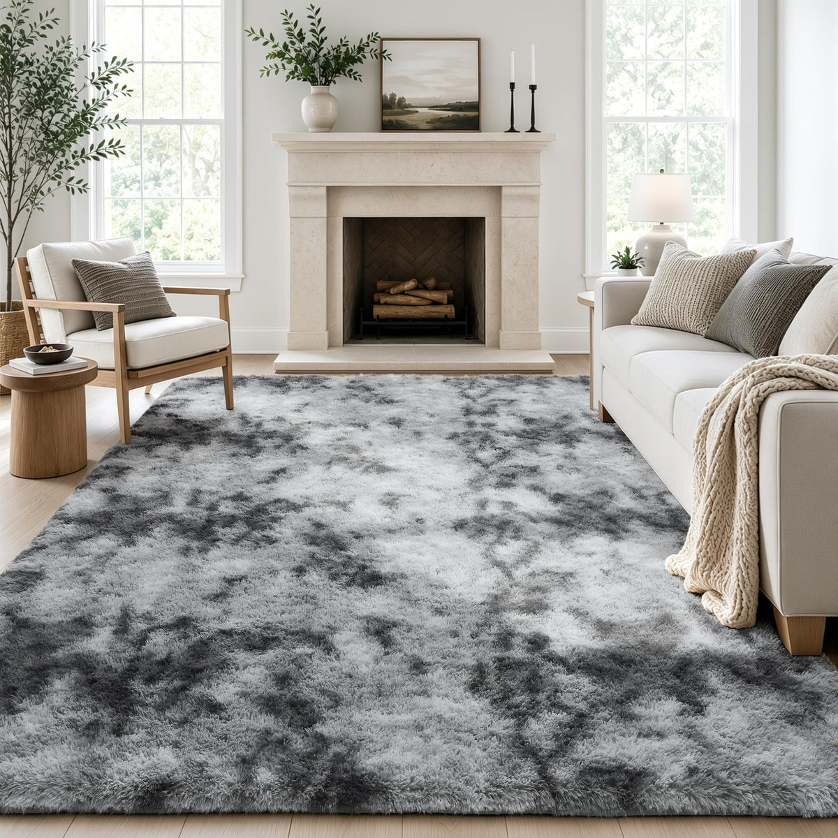 Ophanie Leopard Rugs for Bedroom Living Room, Cheetah Print Rug Fluffy Shag Large Fuzzy Plush Soft Throw,Large Shaggy Floor Faux Animal Throw 4x6 Carpets,Decor Aesthetic with Over 99 pcs Pile fibers