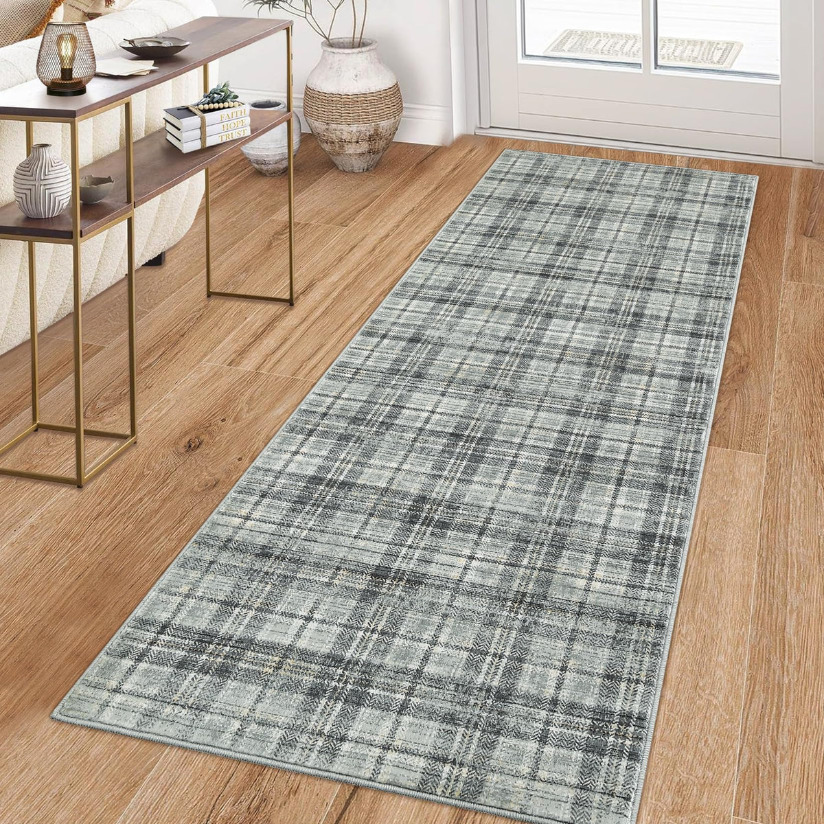 Large Living Room Rugs 8x10 Area Rugs Machine Washable Modern Geometric Neutral Rug Non Slip Low Pile Farmhouse Stain Resistant Carpet for Bedroom Nursery Classroom Dorm 8'x10' Multi