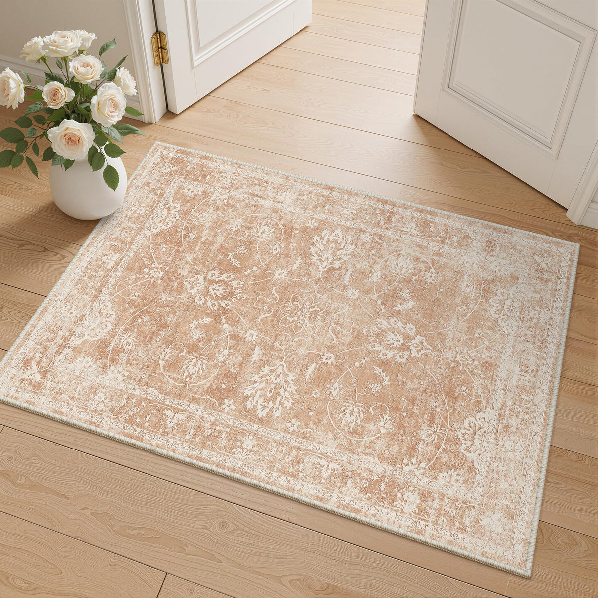 Madane 8x10 Area Rugs for Living Room, Washable Neutral Rug Brown/Sand