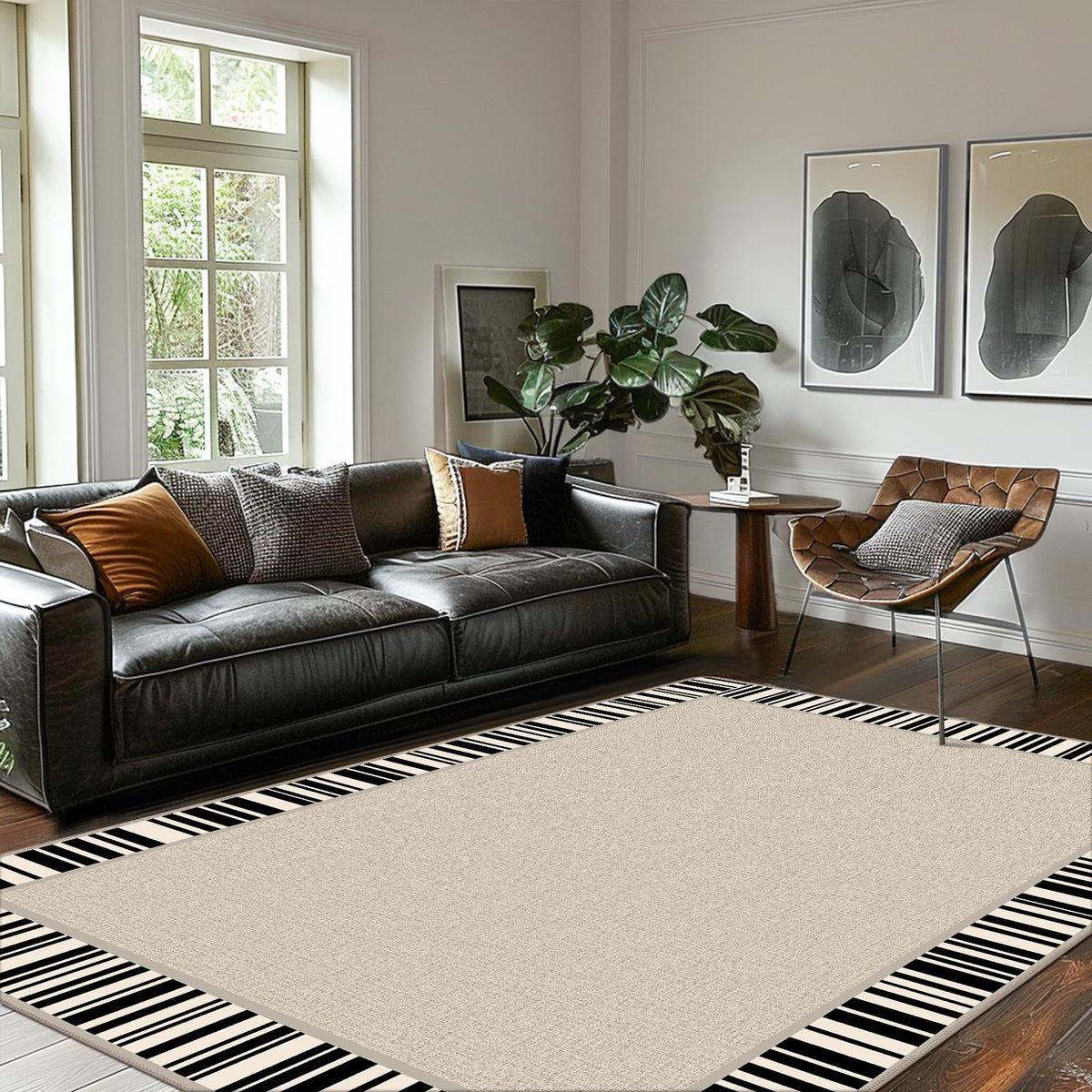 Bavni Zebra Print Rugs 5x7 Washable Area Carpet for Bedroom Living Room
