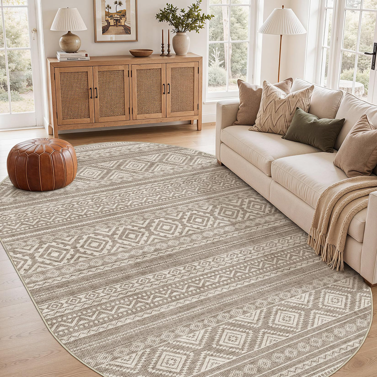 cotiled 6x9 Area Rugs for Living Room: Boho Washable Rug for Dining Room