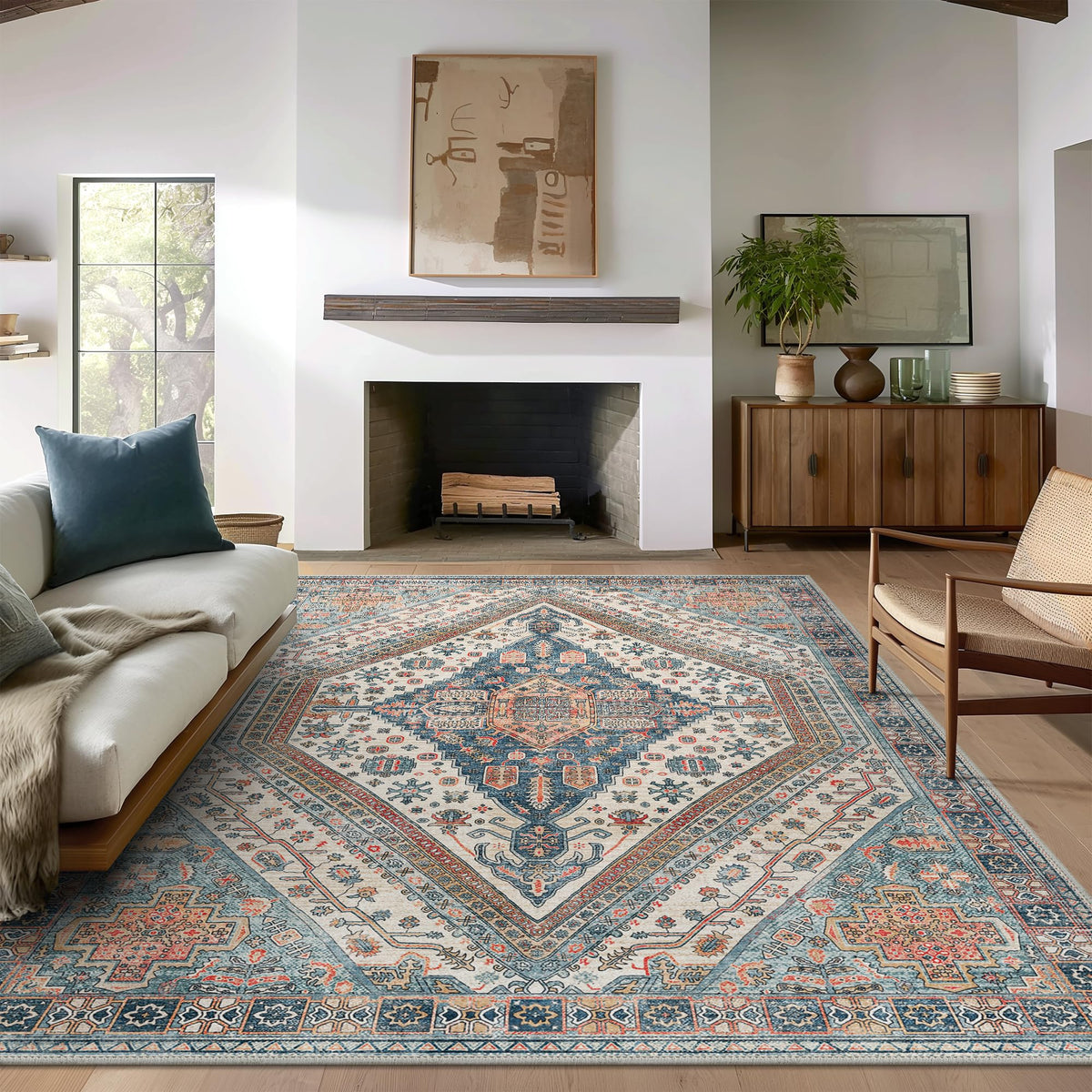 8x10 Area Rug Washable Rug for Living Room Bedroom Non Slip Carpet Taupe