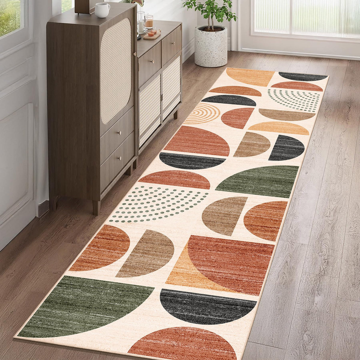 MUJOO 5x7 Area Rugs Washable,Boho Rugs Non Slip Modern Abstract Large