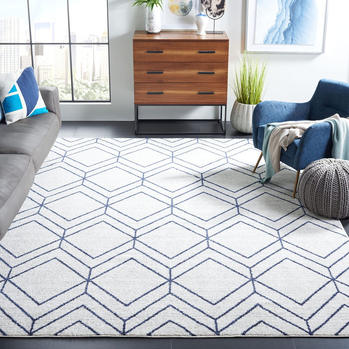 SAFAVIEH Adirondack Area Rug 8'x10', Modern Sage & Ivory ADR241Y