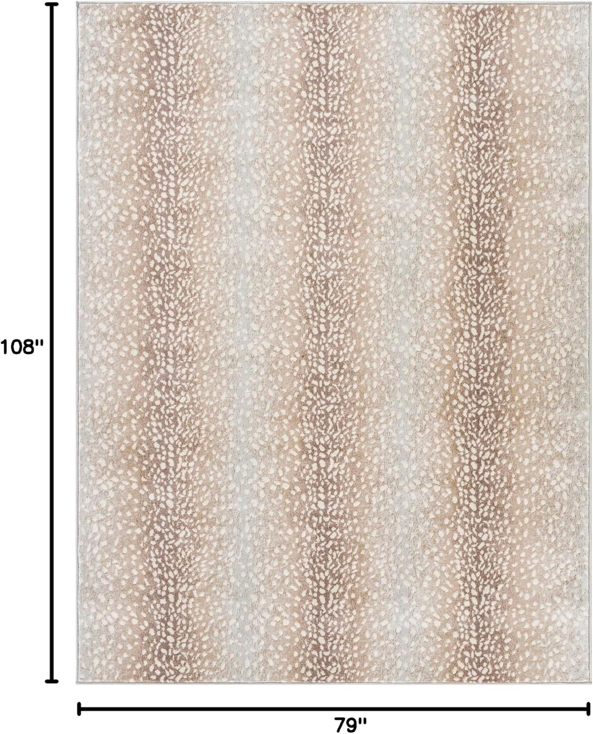 Livabliss Area Rugs - 6x9 Pablo Modern Antelope Print Tan Gray Rug for Living Room Bedroom - Animal Theme Non-Shedding Stain Resistant Carpet for Kitchen, Home Office (6'7" x 9')
