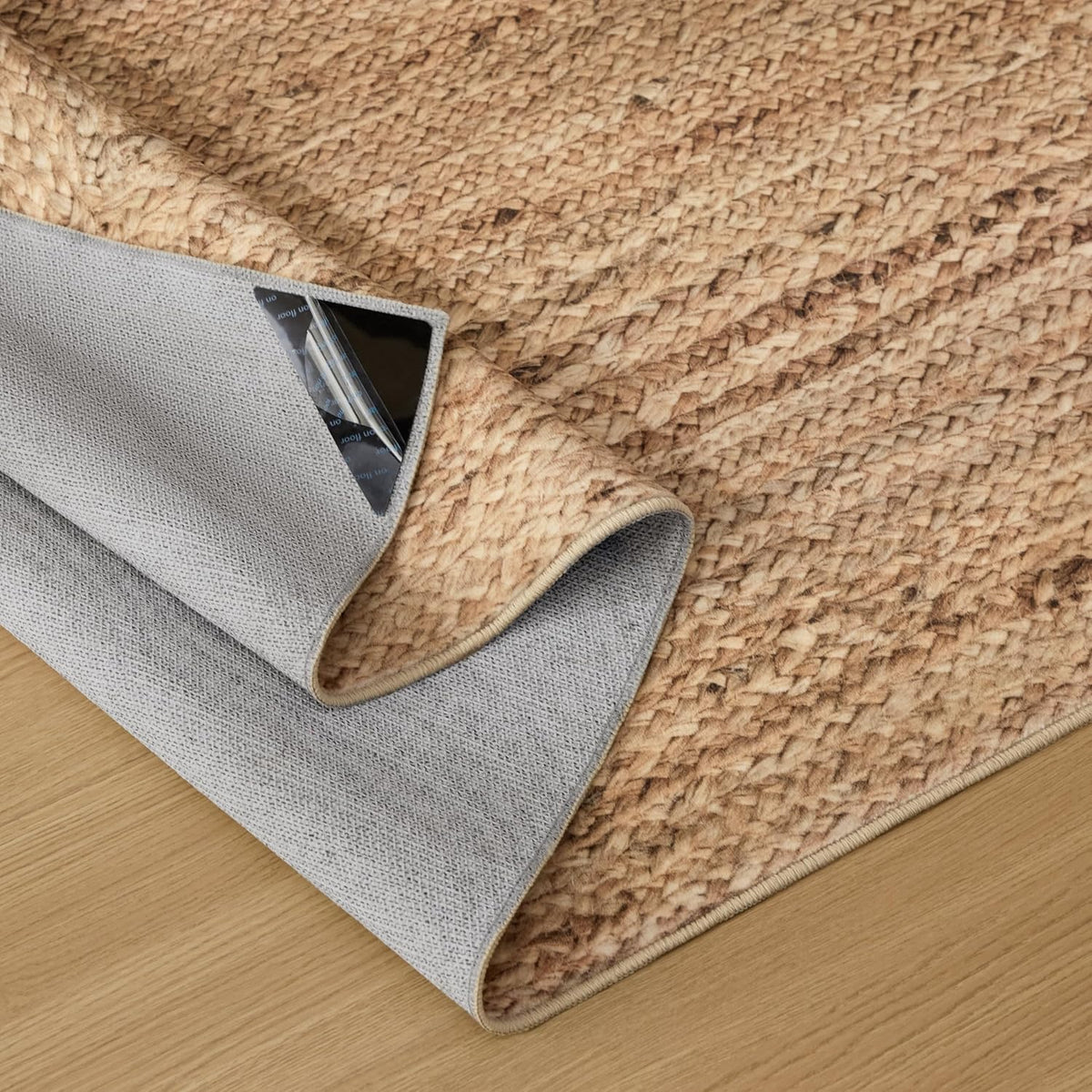 Bedsure 5x7 Print Living Room Rug, Faux Jute-Look Design, Machine Washable