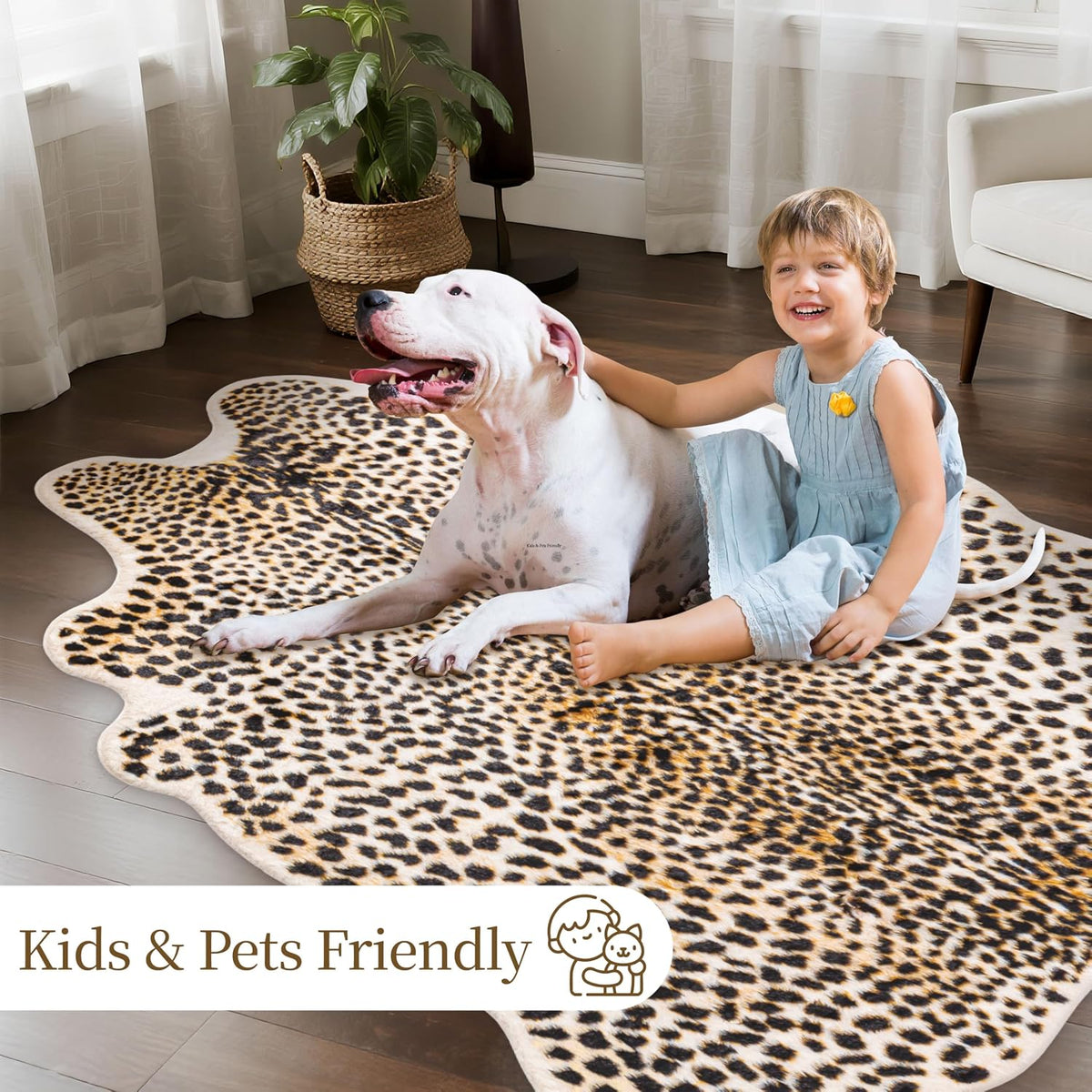 Leopard Rug Cheetah Print Carpet, Animal Print Area Rug, 5.2x6.5ft