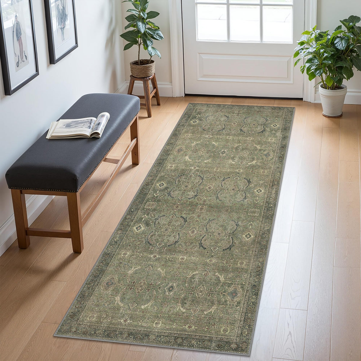 8x10 Area Rug Washable Rug for Living Room Bedroom Non Slip Carpet Taupe