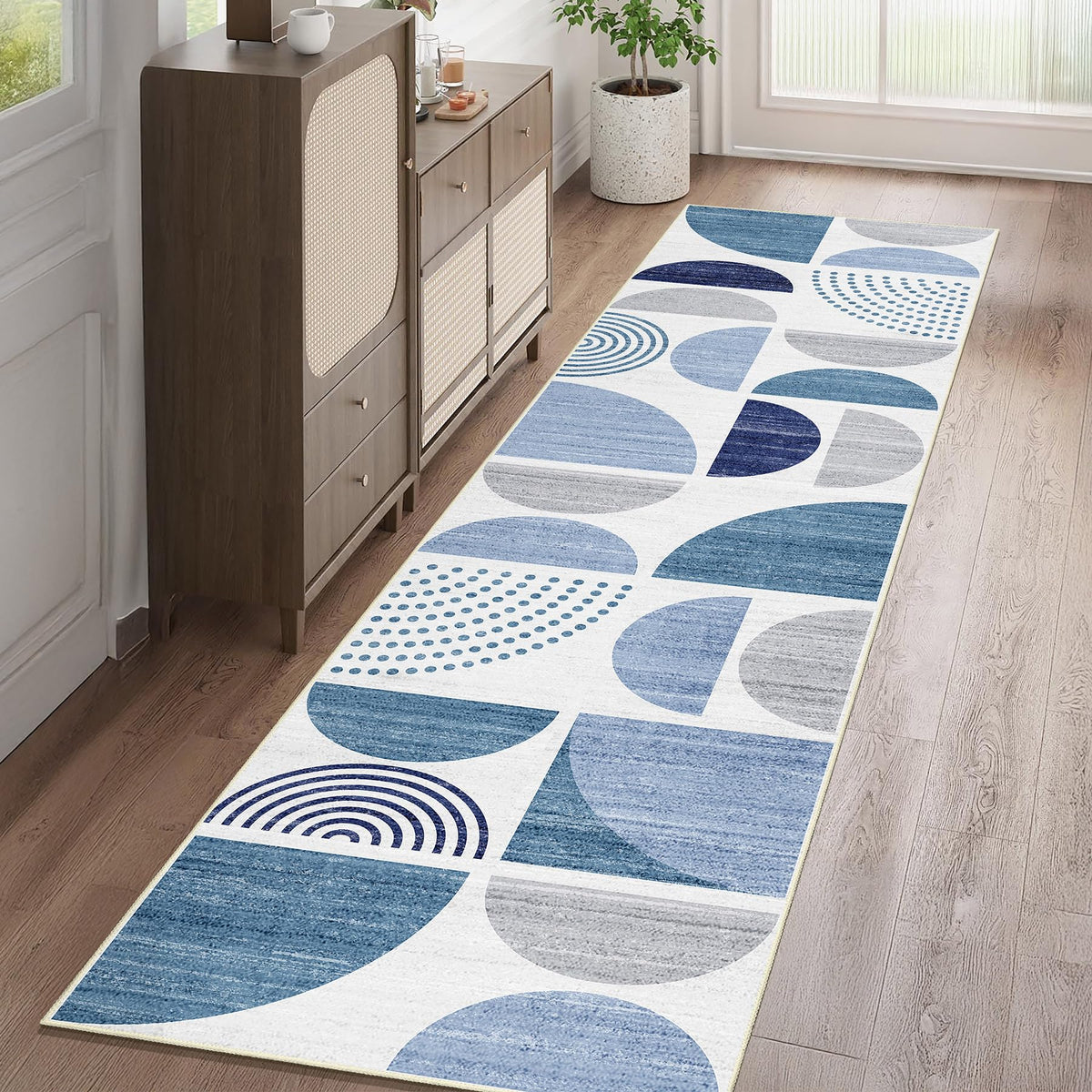 MUJOO 5x7 Area Rugs Washable,Boho Rugs Non Slip Modern Abstract Large