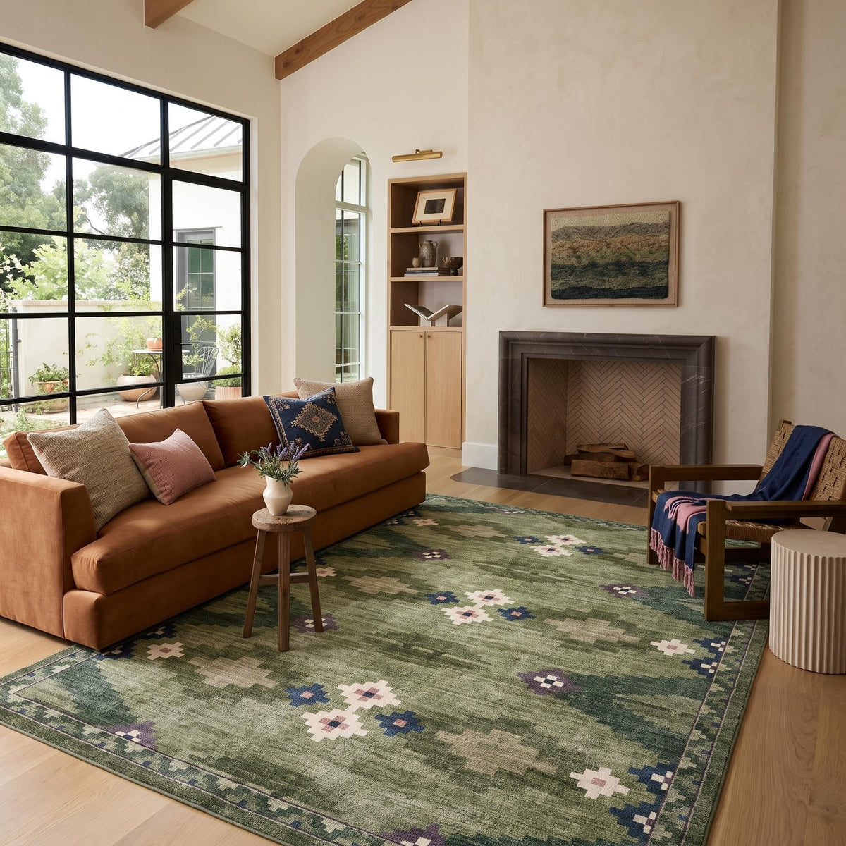 GarveeHome Modern Geometric Bedroom Washable 4x6 Small Living Room Rugs