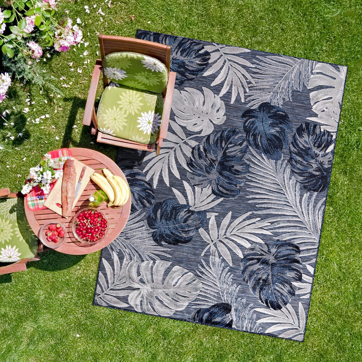 CAMILSON Indoor Outdoor Rug, Multicolor 6x9 Geometric Arch Striped Area Rugs for Patio and Home Areas, Easy-Cleaning Non-Shedding Living Room, Garden and Deck Washable Outside Carpet (6 x 9)