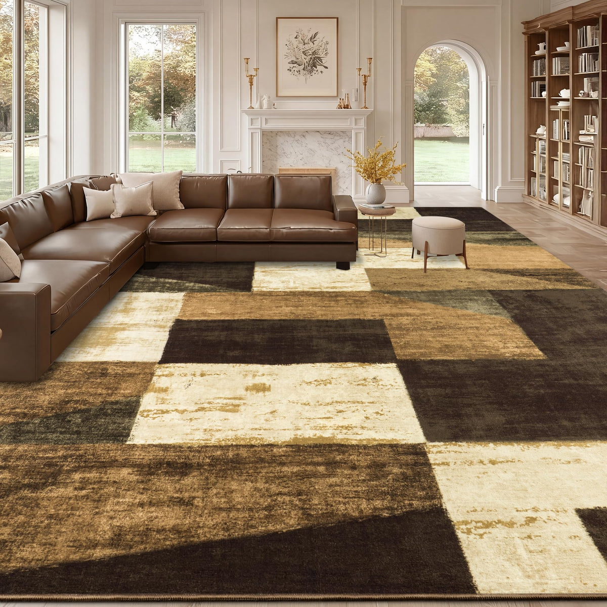 Mugorn Modern Geometric Living Room Rug, Soft Washable 4x6 Area Rug