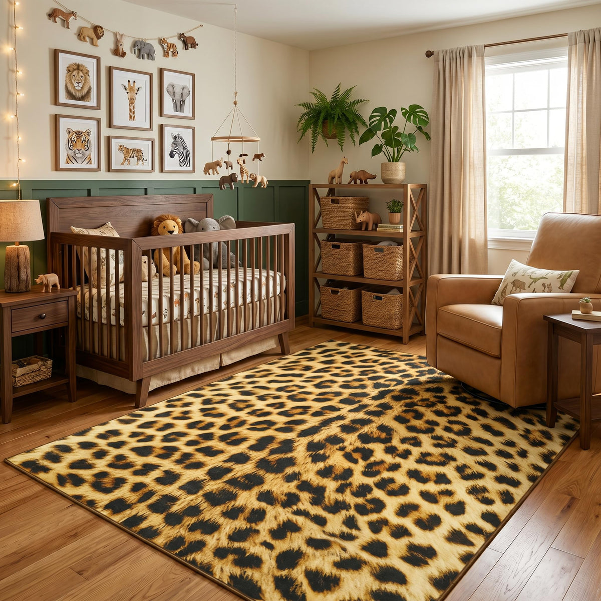 BENRON Soft Antelope Rug 5x7, Faux Animal Print Rug for Living Room Bedroom