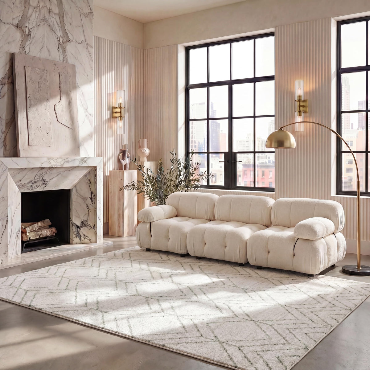 SAFAVIEH Adirondack Area Rug 8'x10', Modern Sage & Ivory ADR241Y