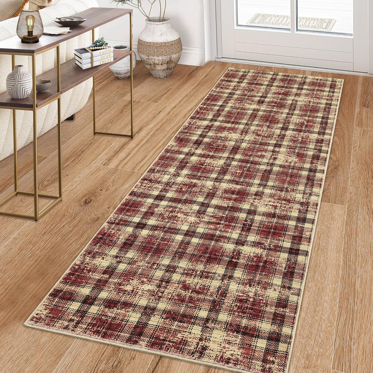 Large Living Room Rugs 8x10 Area Rugs Machine Washable Modern Geometric Neutral Rug Non Slip Low Pile Farmhouse Stain Resistant Carpet for Bedroom Nursery Classroom Dorm 8'x10' Multi
