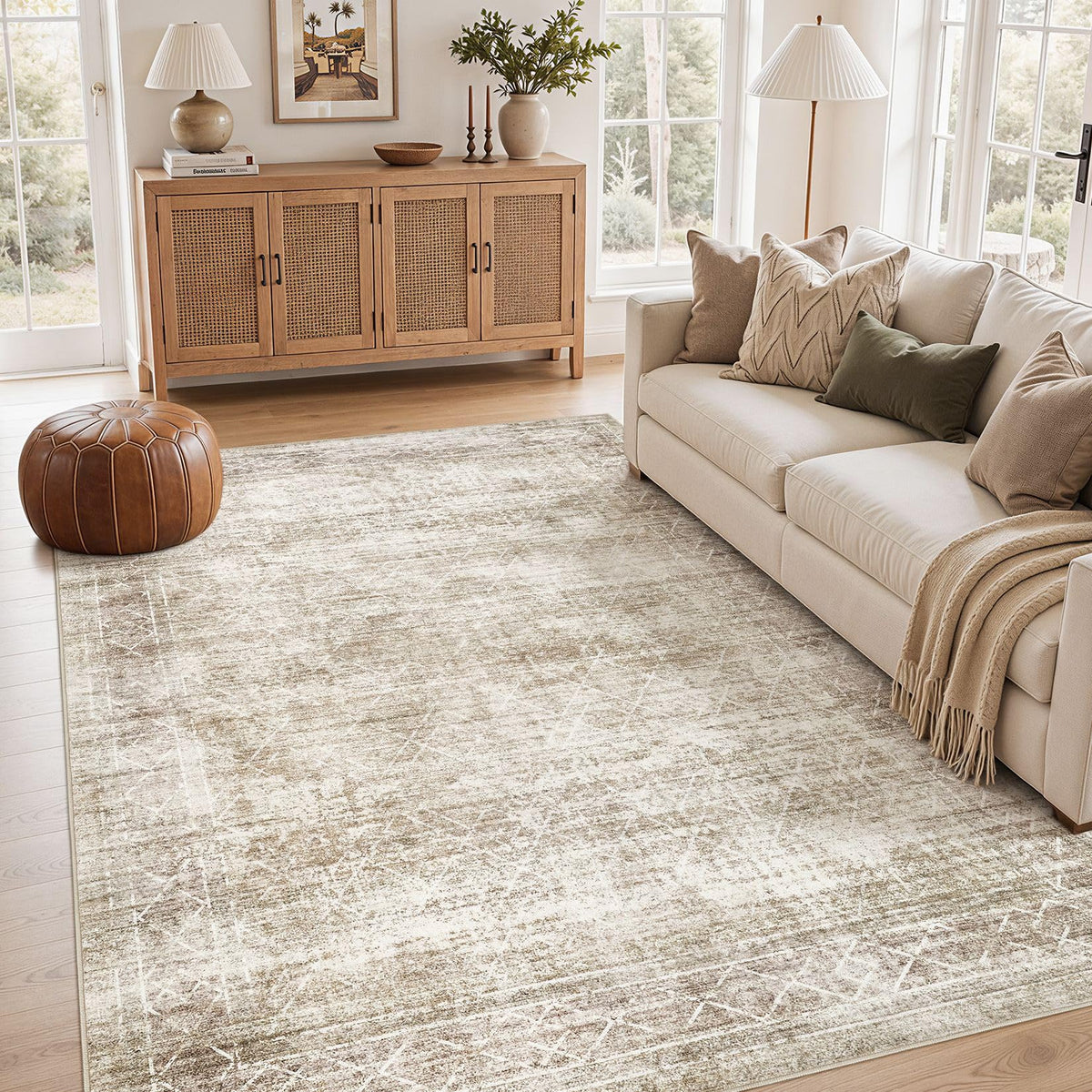 cotiled 6x9 Area Rugs for Living Room: Boho Washable Rug for Dining Room