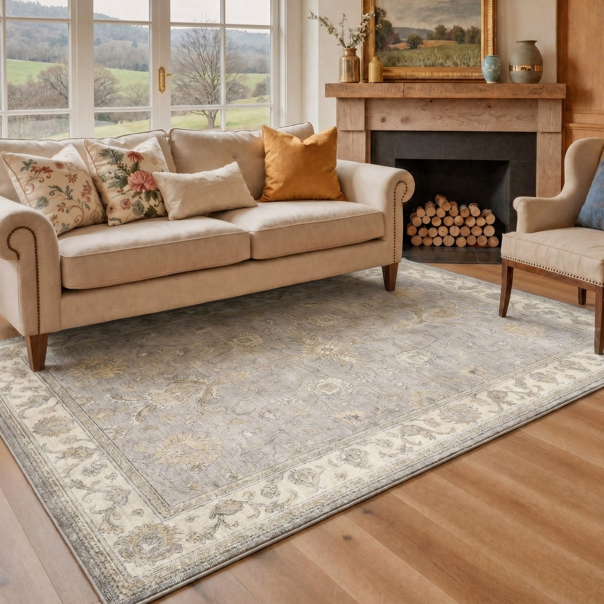 8x10 Area Rug Washable Rug for Living Room Bedroom Non Slip Carpet Taupe