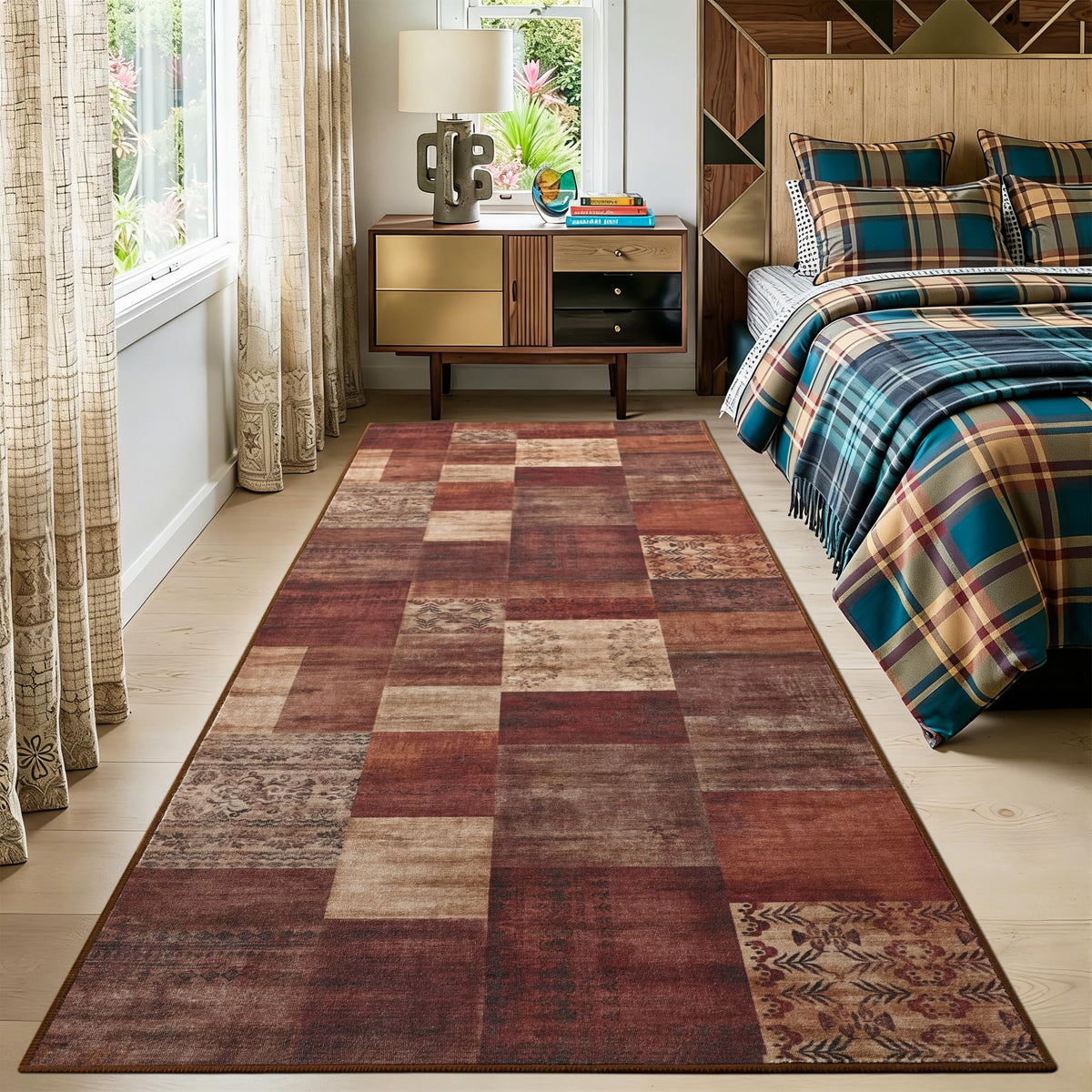 Tepook 8x10 Area Rugs for Living Room, Washable Large Geometric Bedroom Rug