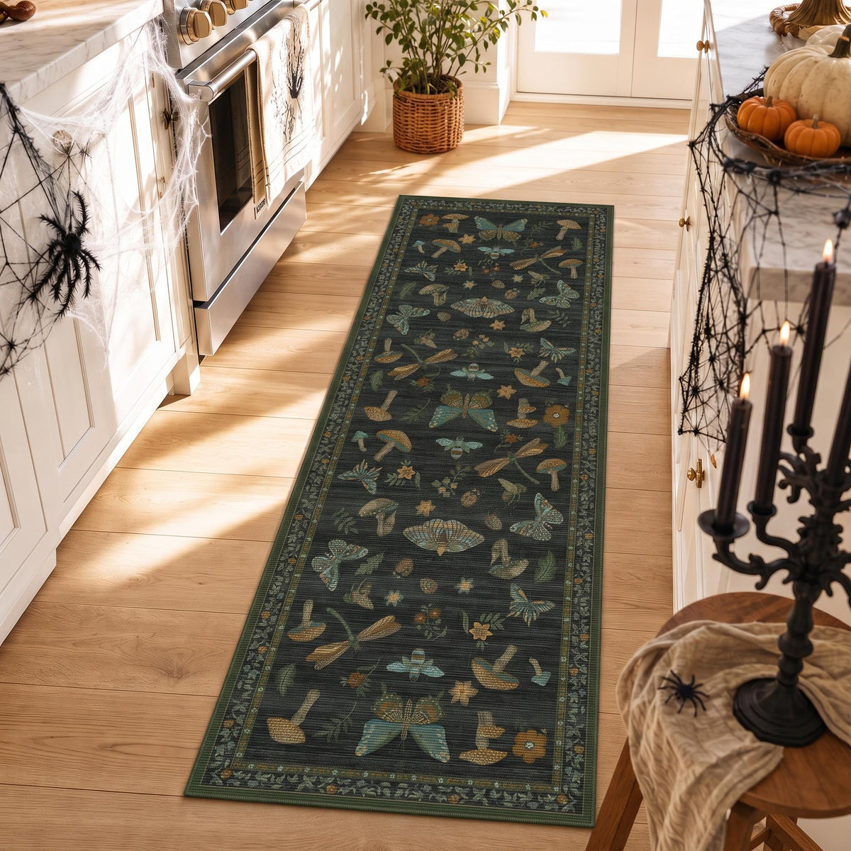 ROYHOME Mushroom Insect Washable Rug 5x7 for Bedroom Living Room Brown