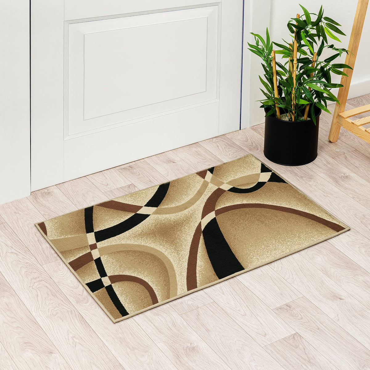 Luxe Weavers Geometric Abstract Area Rug Navy 5x7