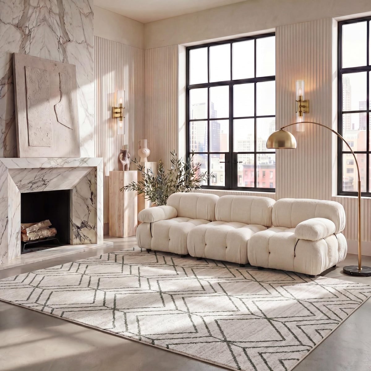 SAFAVIEH Adirondack Area Rug 8'x10', Modern Sage & Ivory ADR241Y