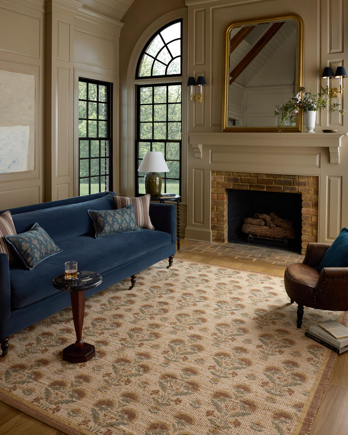 Loloi Chris Loves Julia Rue Moss/Blue 3'-6" x 5'-6" Accent Rug