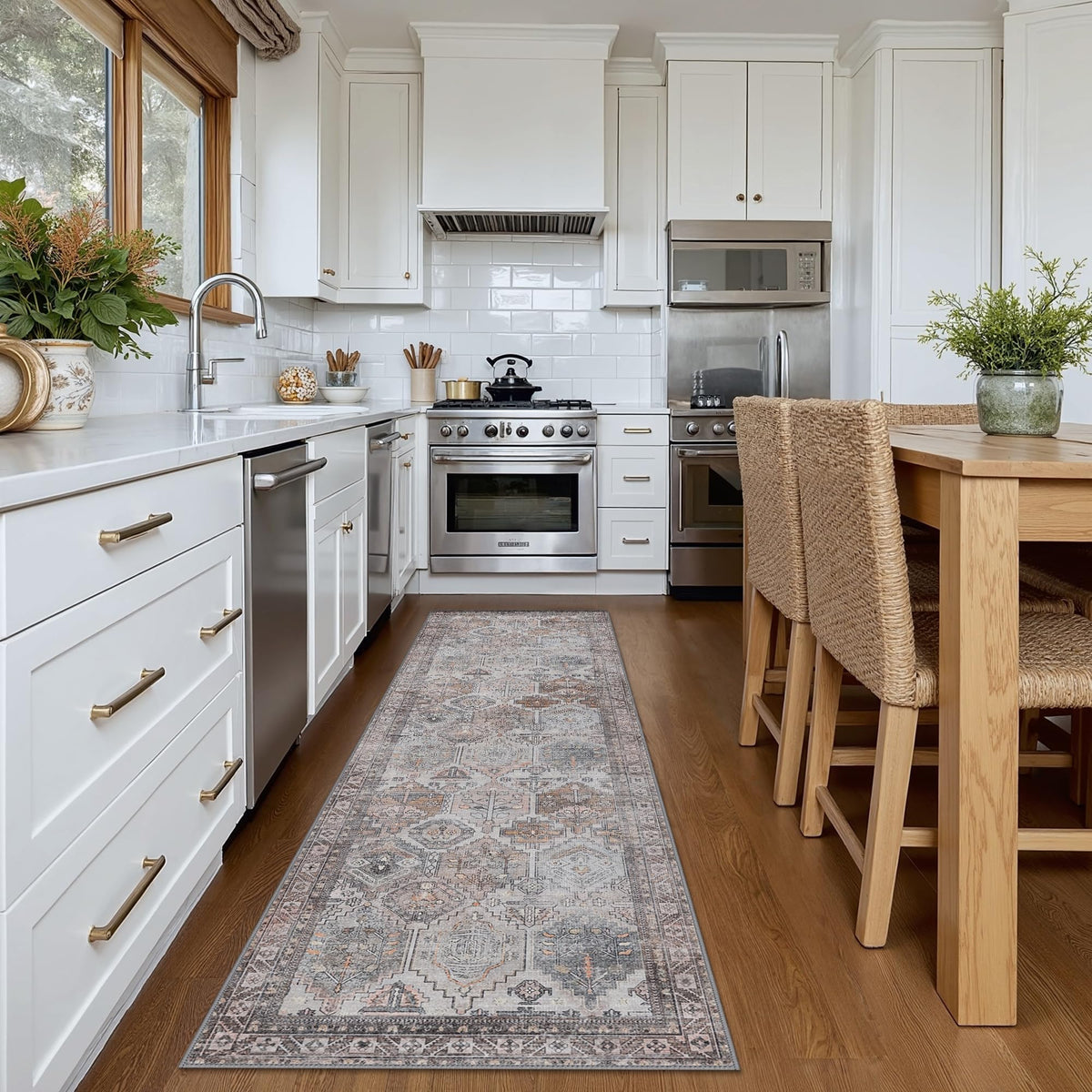 8x10 Area Rug Washable Rug for Living Room Bedroom Non Slip Carpet Taupe