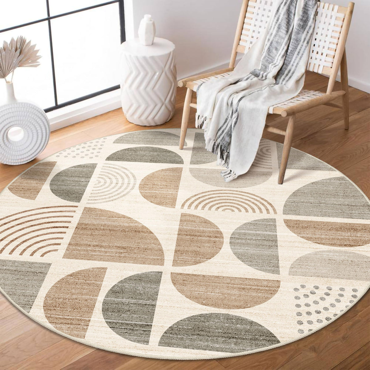 MUJOO 5x7 Area Rugs Washable,Boho Rugs Non Slip Modern Abstract Large