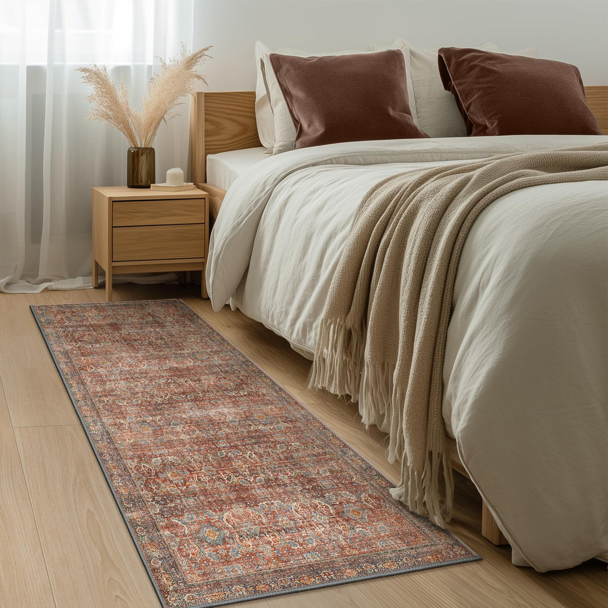 8x10 Area Rug Washable Rug for Living Room Bedroom Non Slip Carpet Taupe