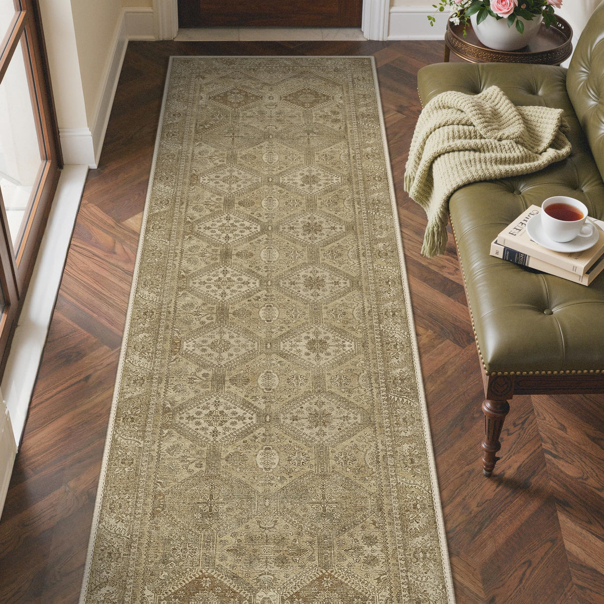 8x10 Area Rug Washable Rug for Living Room Bedroom Non Slip Carpet Taupe