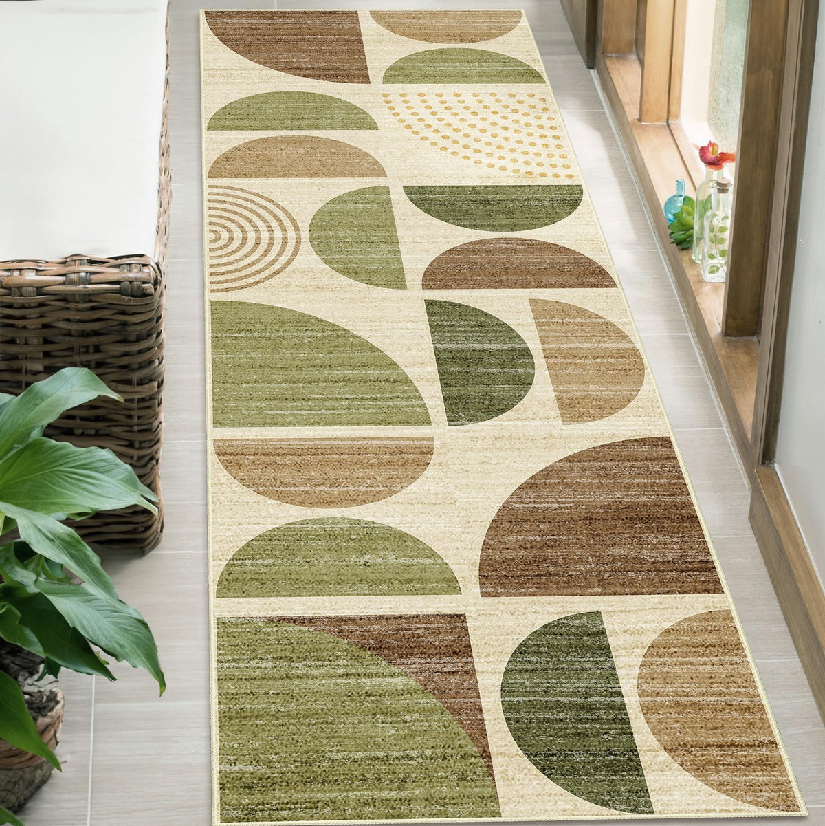 MUJOO 5x7 Area Rugs Washable,Boho Rugs Non Slip Modern Abstract Large