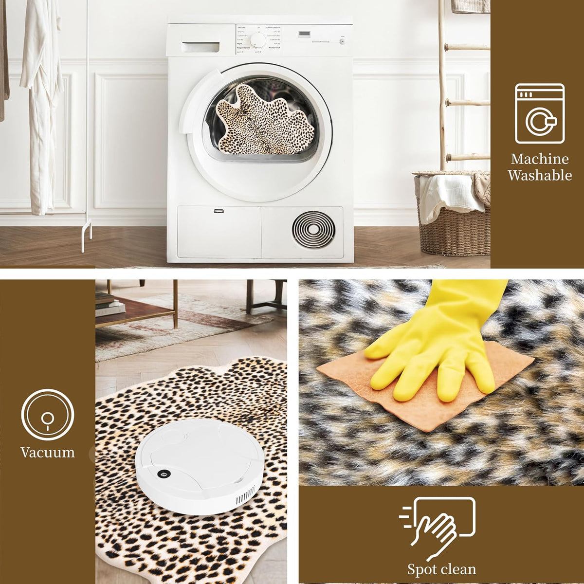 Leopard Rug Cheetah Print Carpet, Animal Print Area Rug, 5.2x6.5ft