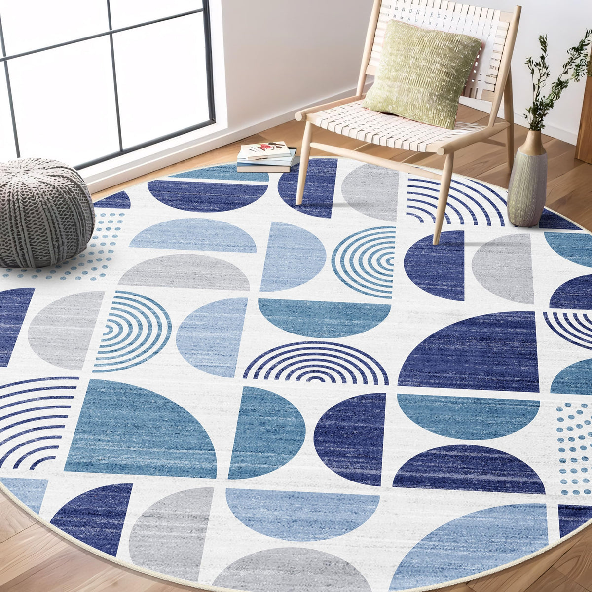 MUJOO 5x7 Area Rugs Washable,Boho Rugs Non Slip Modern Abstract Large