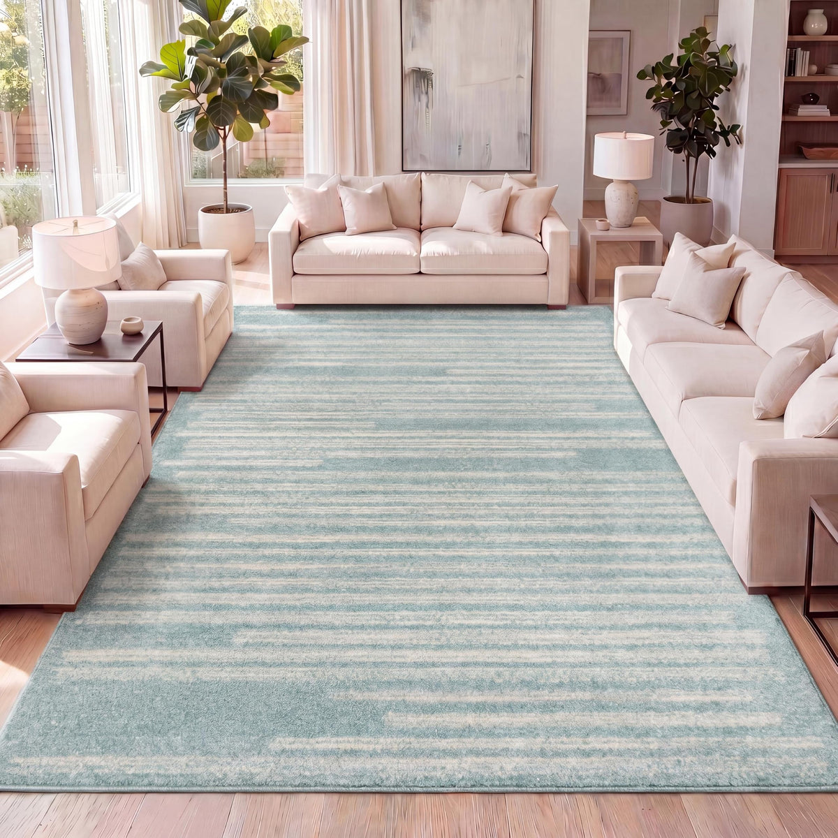 JONATHAN Y Khalil Modern Berber Stripe Cream/Black Indoor Area Rug, 8x10, Contemporary, Bohemian, Easy-Cleaning for Living Room, Bedroom, Kitchen, Pet Friendly, Non-Shedding (MOH207A-8)