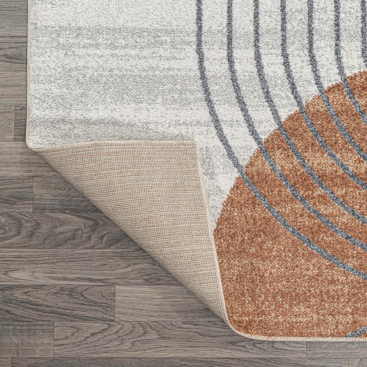 JONATHAN Y Machine Washable Cream/Terra Indoor Area Rug 4X6 ft, Kallax Geometric Modern Low-Pile for Living Room, Bedroom, Kitchen, Office, Easy-Cleaning, Pet-Friendly, Non-Shedding WSH311A-4