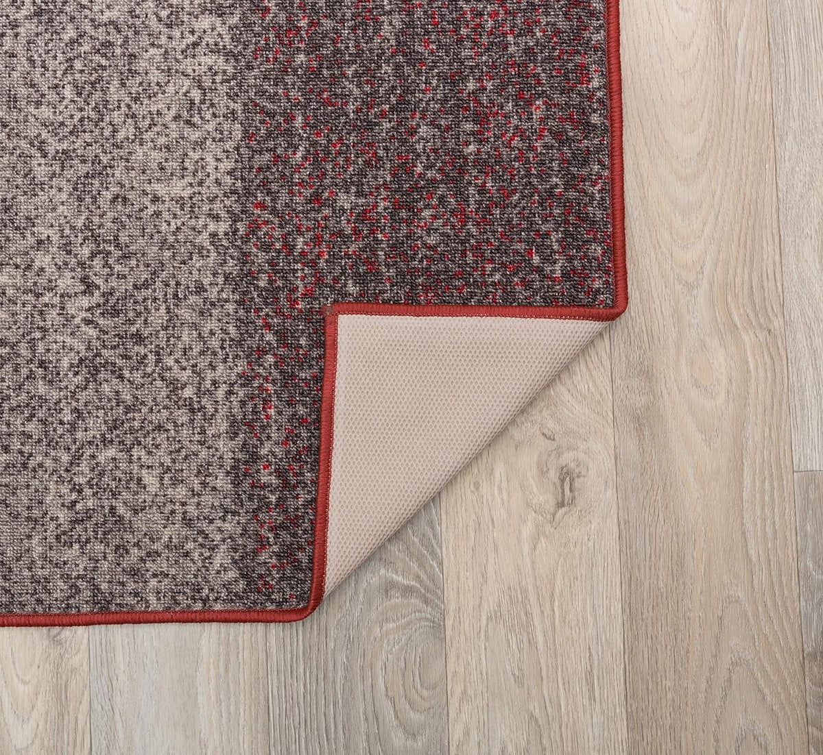 Rugshop Geometric Boxes Non-Slip Modern Area Rug Red 5'3" x 7'3"