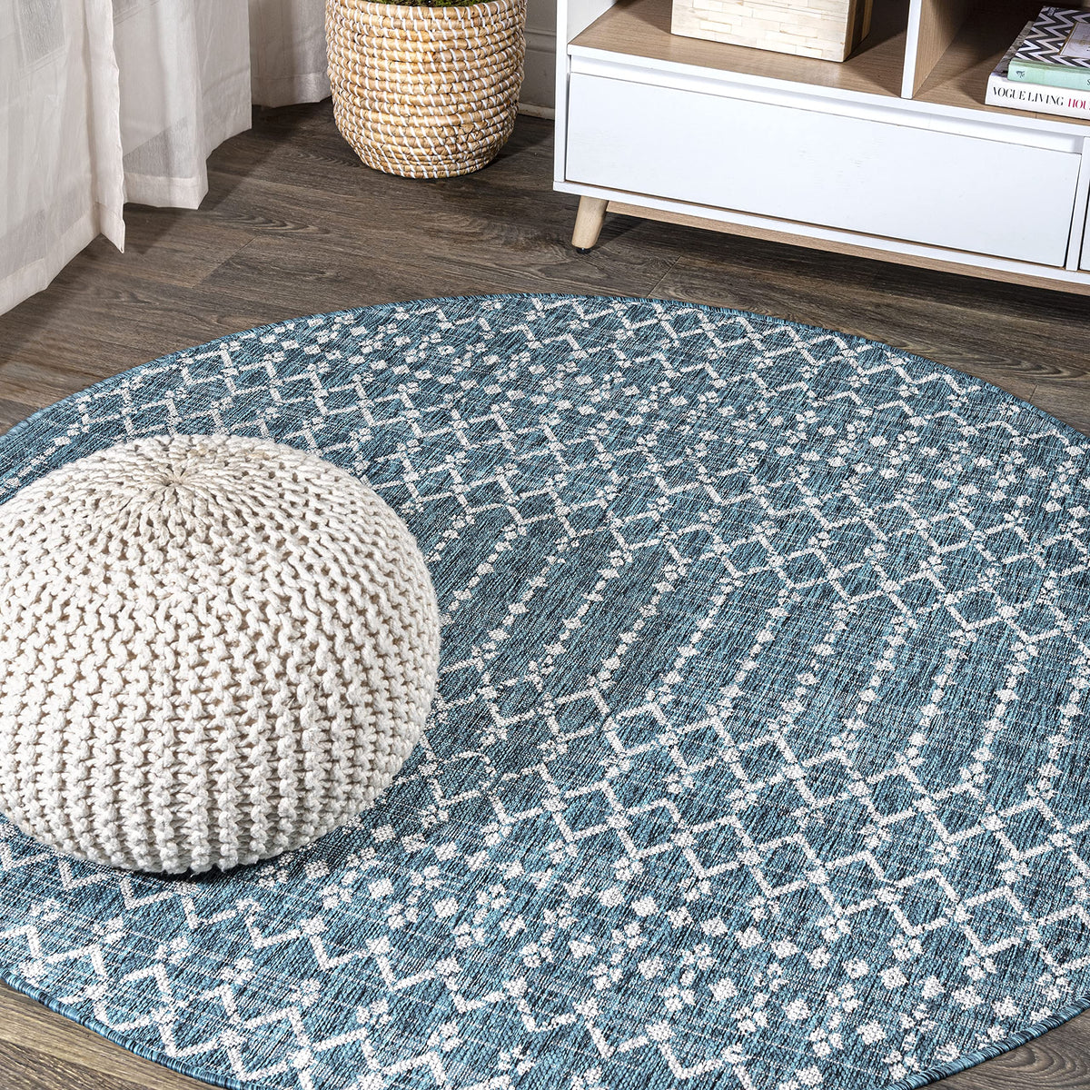 JONATHAN Y Moroccan Geometric Indoor Outdoor Area Rug 8X10 Natural/Black, Ourika Textured Weave for Backyard, Patio, Porch, Easy-Cleaning, High Traffic, Pet-Friendly, Non-Shedding (SMB108D-8)