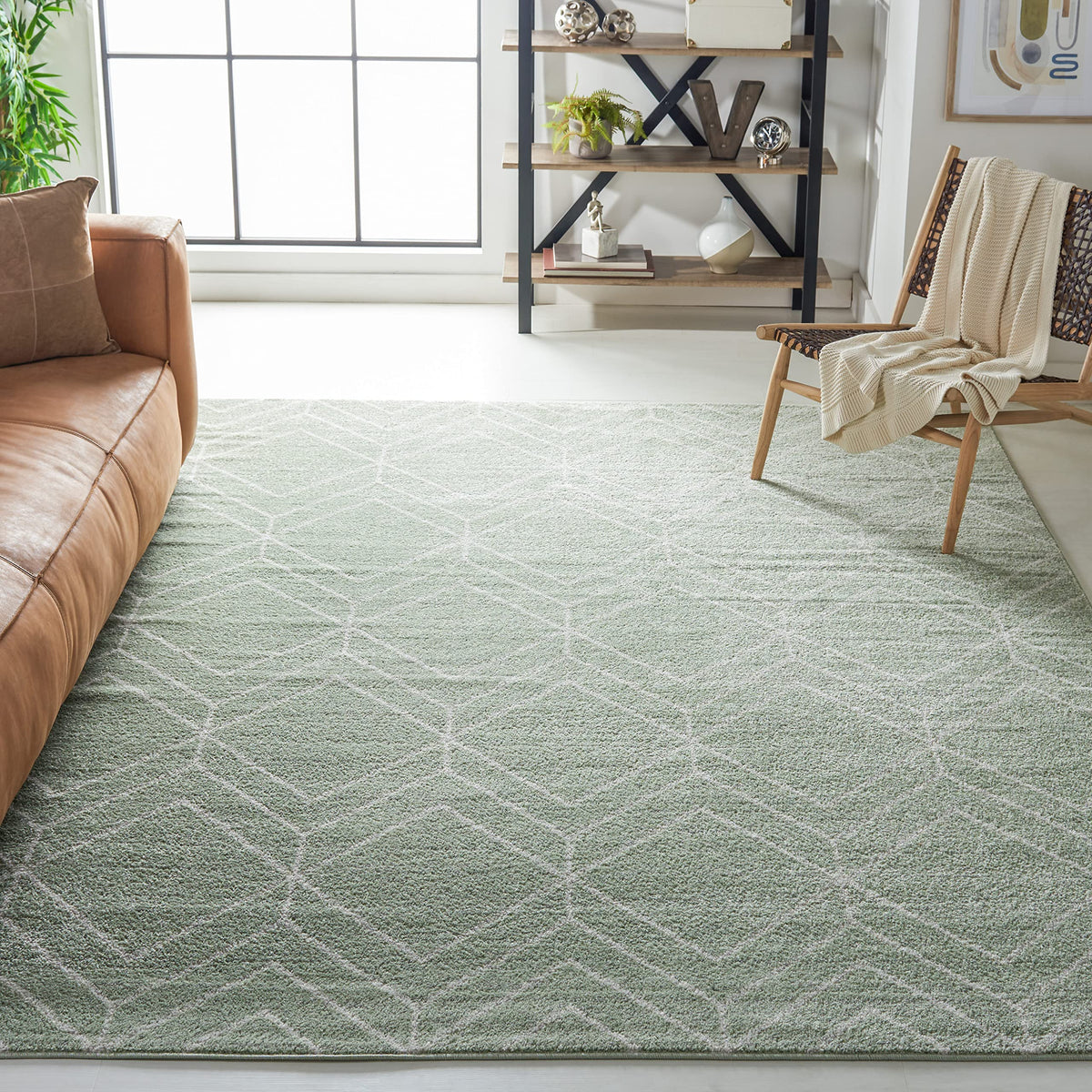 SAFAVIEH Adirondack Area Rug 8'x10', Modern Sage & Ivory ADR241Y