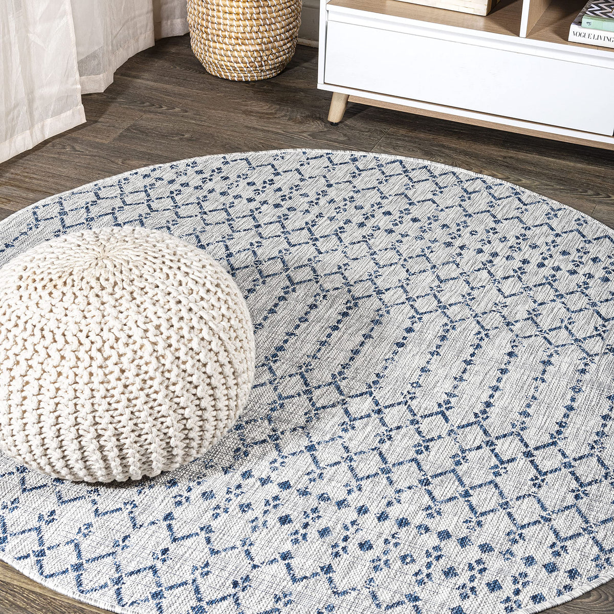 JONATHAN Y Moroccan Geometric Indoor Outdoor Area Rug 8X10 Natural/Black, Ourika Textured Weave for Backyard, Patio, Porch, Easy-Cleaning, High Traffic, Pet-Friendly, Non-Shedding (SMB108D-8)