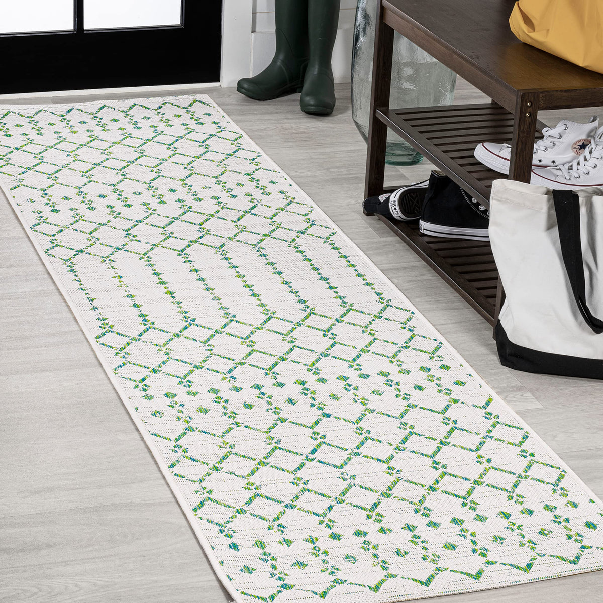 JONATHAN Y Moroccan Geometric Indoor Outdoor Area Rug 8X10 Natural/Black, Ourika Textured Weave for Backyard, Patio, Porch, Easy-Cleaning, High Traffic, Pet-Friendly, Non-Shedding (SMB108D-8)