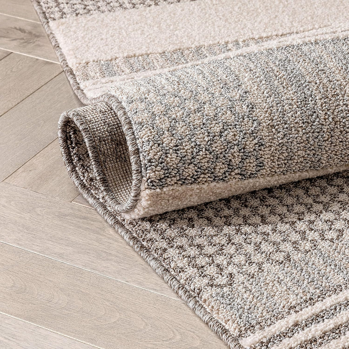 Well Woven Harlow Collection Briar Beige - Modern Tribal Minimalist Geometric 5x7 Area Rug - Ideal for Living Room, Dining Room & Bedroom - Durable, Stain Resistant & Easy to Clean